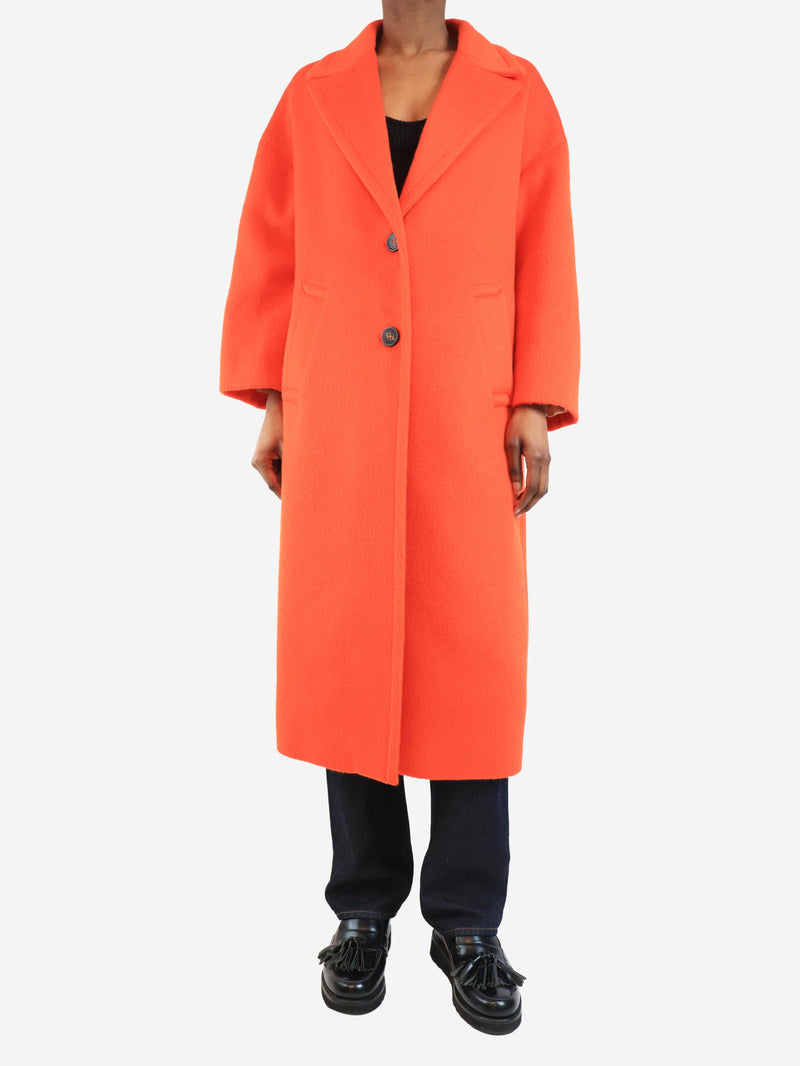 Blood orange single-breasted cocoon coat - size UK 6 Coats & Jackets Golden Goose 