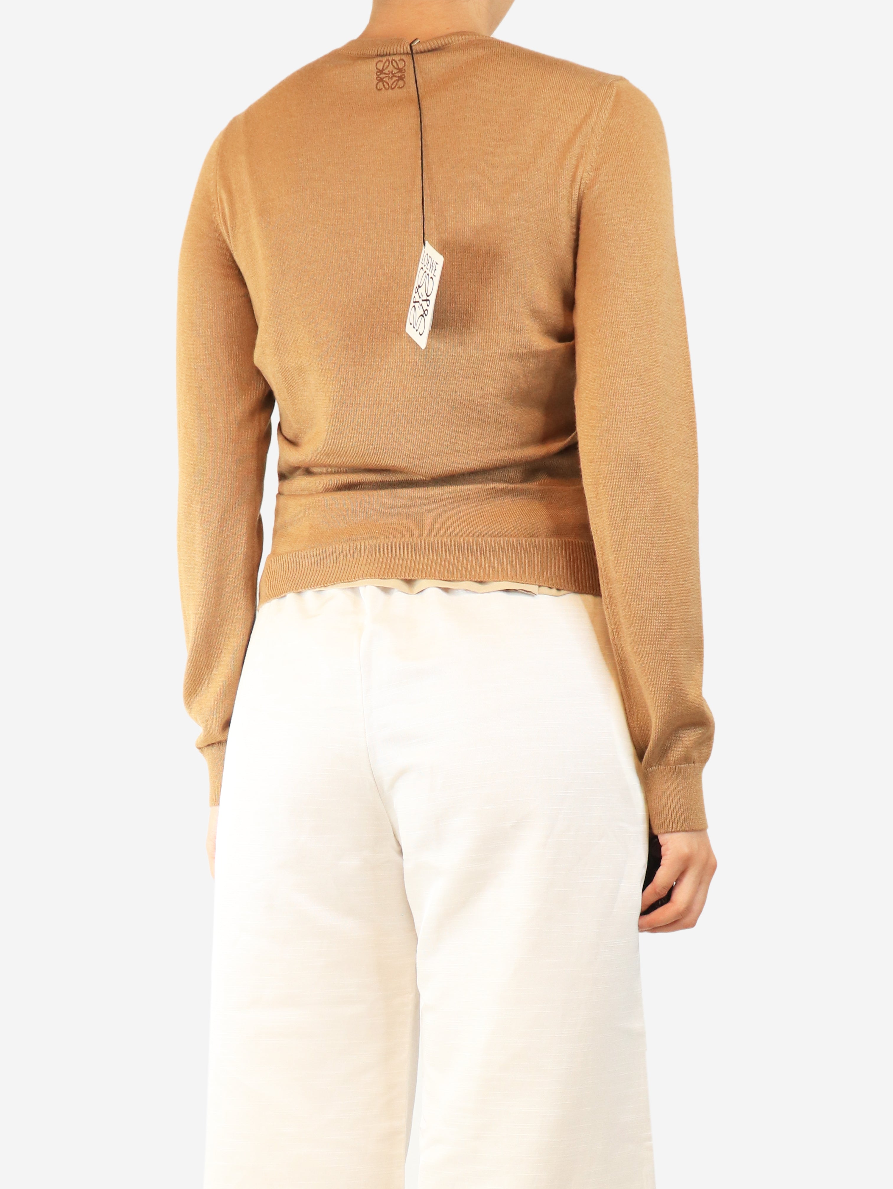 Brown fine knit cardigan - size M