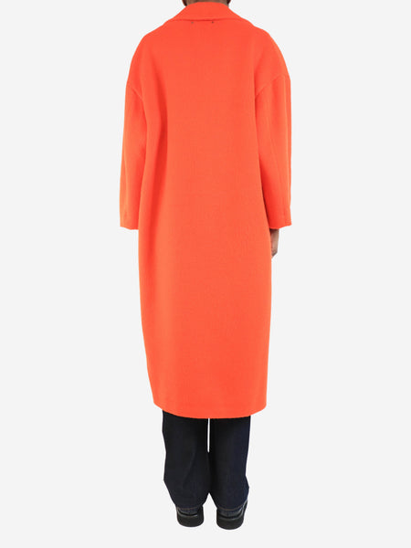 Blood orange single-breasted cocoon coat - size UK 6 alternate image