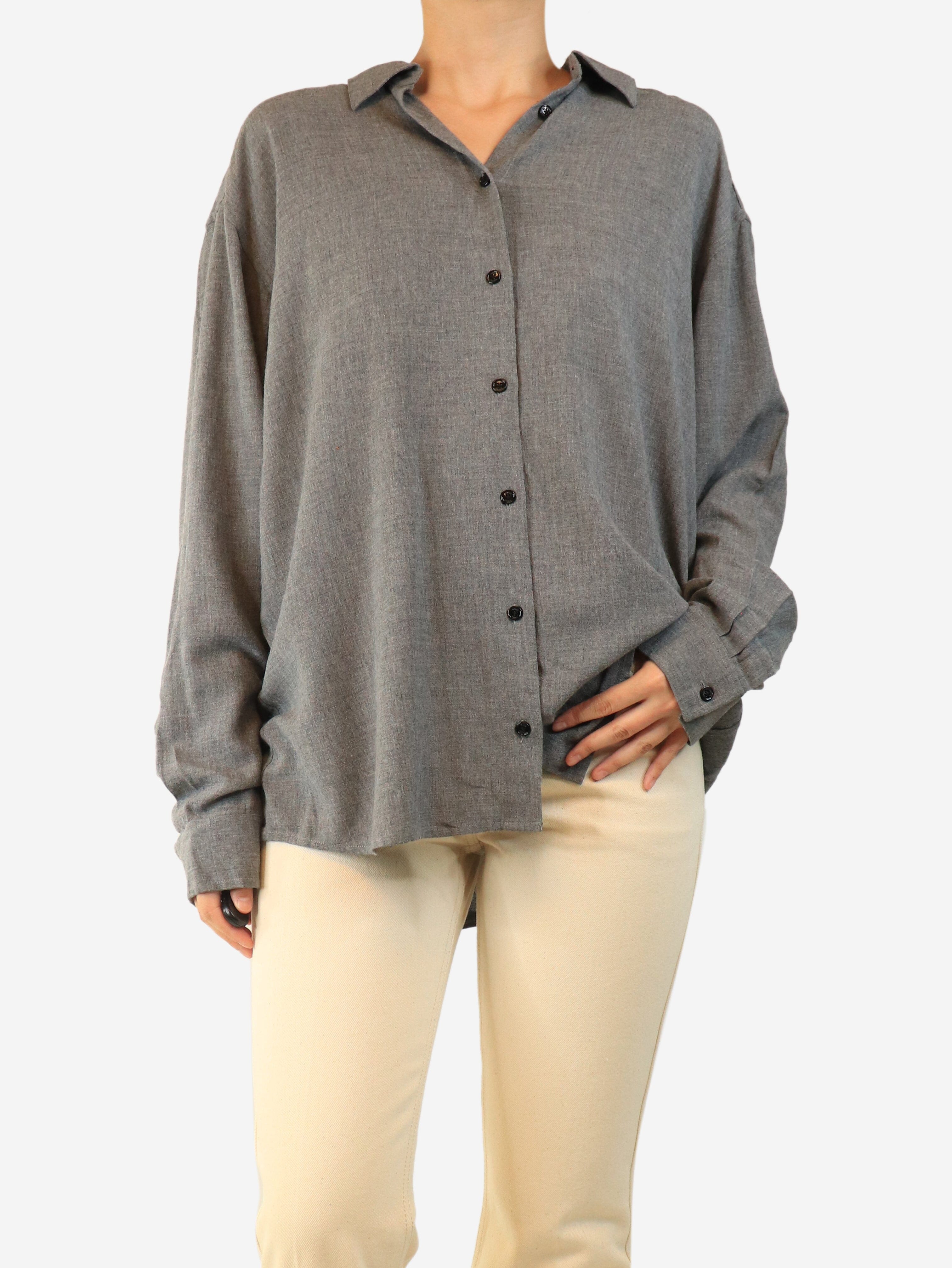 Grey button-down shirt - size UK 8 Tops Toteme 