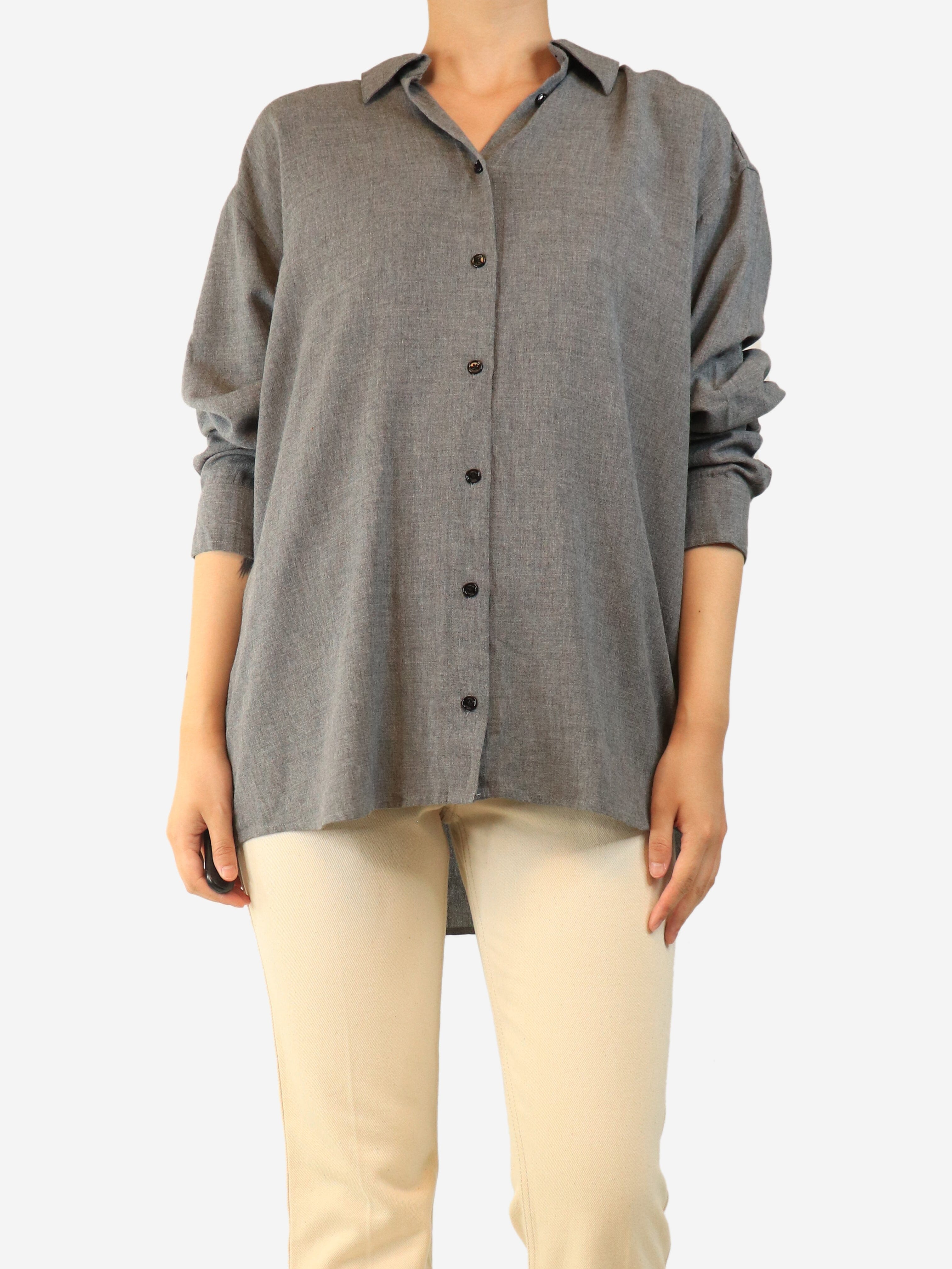 Grey button-down shirt - size UK 8 Tops Toteme 