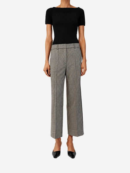 Black and beige houndstooth trousers - size UK 8 alternate image