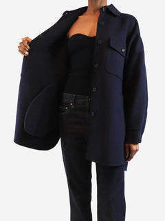 Navy oversized wool-blend coat - size UK 6 Coats & Jackets Weekend Max Mara 