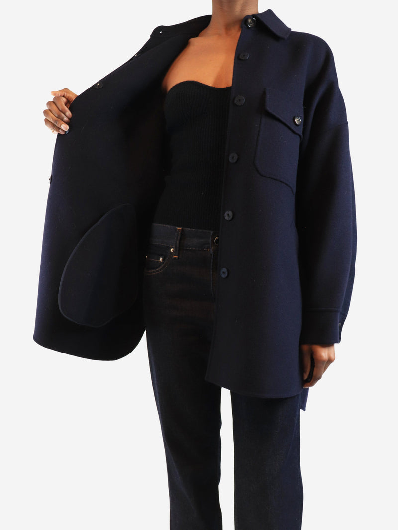 Navy oversized wool-blend coat - size UK 6 Coats & Jackets Weekend Max Mara 