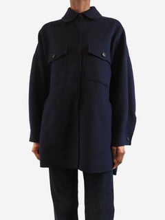 Navy oversized wool-blend coat - size UK 6 Coats & Jackets Weekend Max Mara 