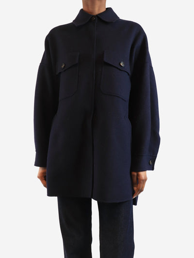 Navy oversized wool-blend coat - size UK 6 Coats & Jackets Weekend Max Mara 