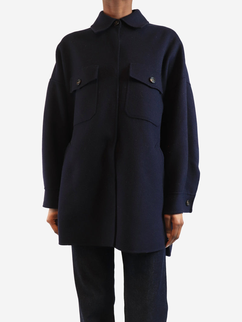 Navy oversized wool-blend coat - size UK 6 Coats & Jackets Weekend Max Mara 