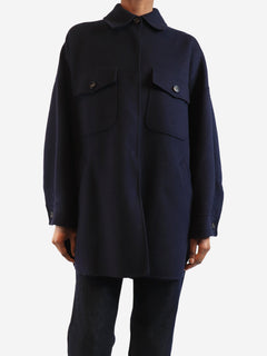 Navy oversized wool-blend coat - size UK 6 Coats & Jackets Weekend Max Mara 