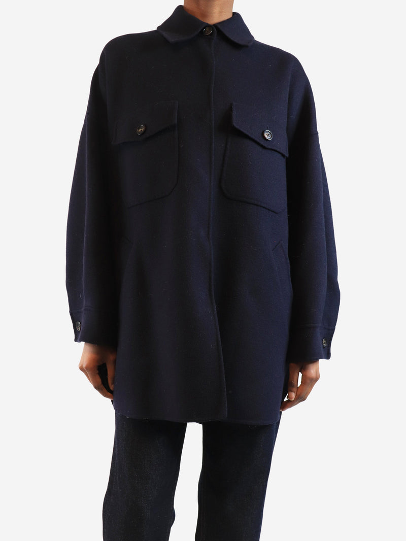 Navy oversized wool-blend coat - size UK 6 Coats & Jackets Weekend Max Mara 