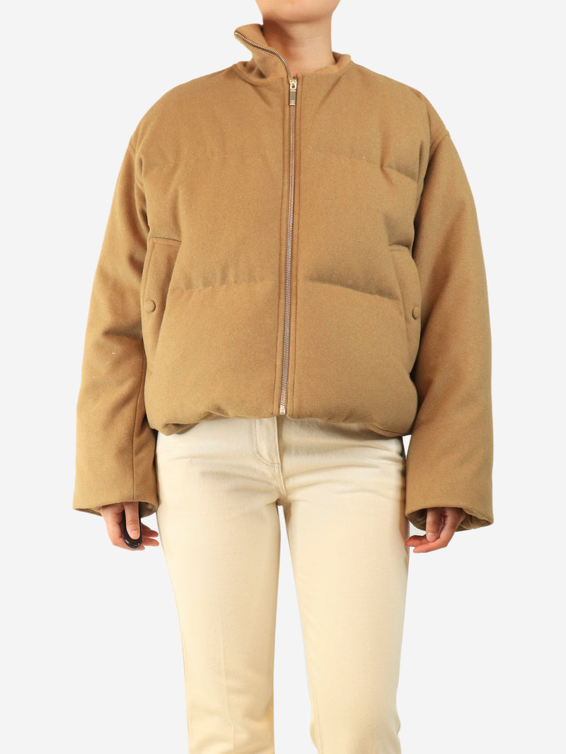 Brown wool puffer jacket - size M