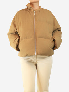 Brown wool puffer jacket - size M