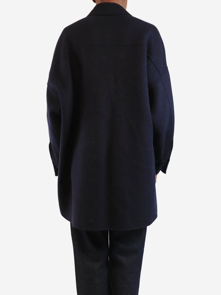 Navy oversized wool-blend coat - size UK 6 alternate image
