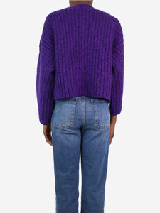 Isabel Marant Purple ribbed wool-blend jumper - size FR 34