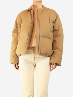 Brown wool puffer jacket - size M