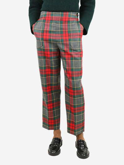 Red and green tartan high-waisted trousers - size UK 8 Trousers Christian Dior 