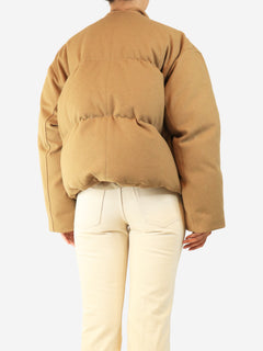 Brown wool puffer jacket - size M