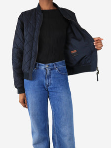 Aspesi Navy blue nylon quilted bomber jacket - size S