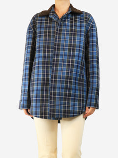 Loewe Blue oversized check shacket - size UK 10