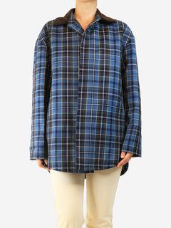 Loewe Blue oversized check shacket - size UK 10