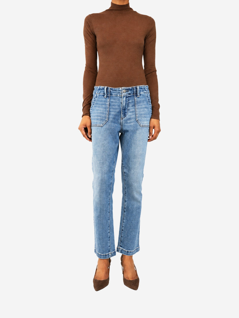 Blue High waist denim jeans - size UK 10 Trousers Paige 