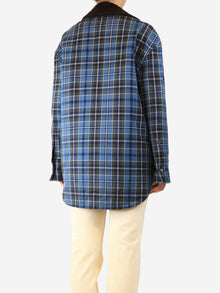 Loewe Blue oversized check shacket - size UK 10 Coats & Jackets Loewe 