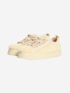 Chloe Light beige shearling Lauren sneakers - size EU 38