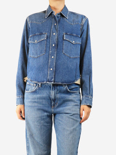 Blue cropped denim jacket - size S