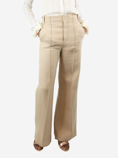 Neutral wide-leg wool trousers - size UK 8 Trousers Chloe 