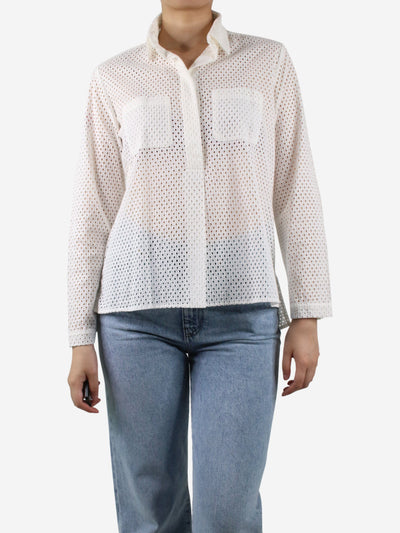White embroidered shirt - size UK 8 Shirt CH Carolina Herrera 