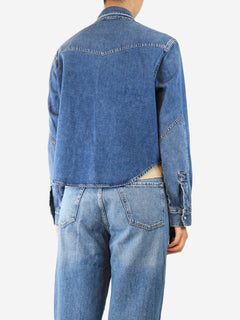 Blue cropped denim jacket - size S