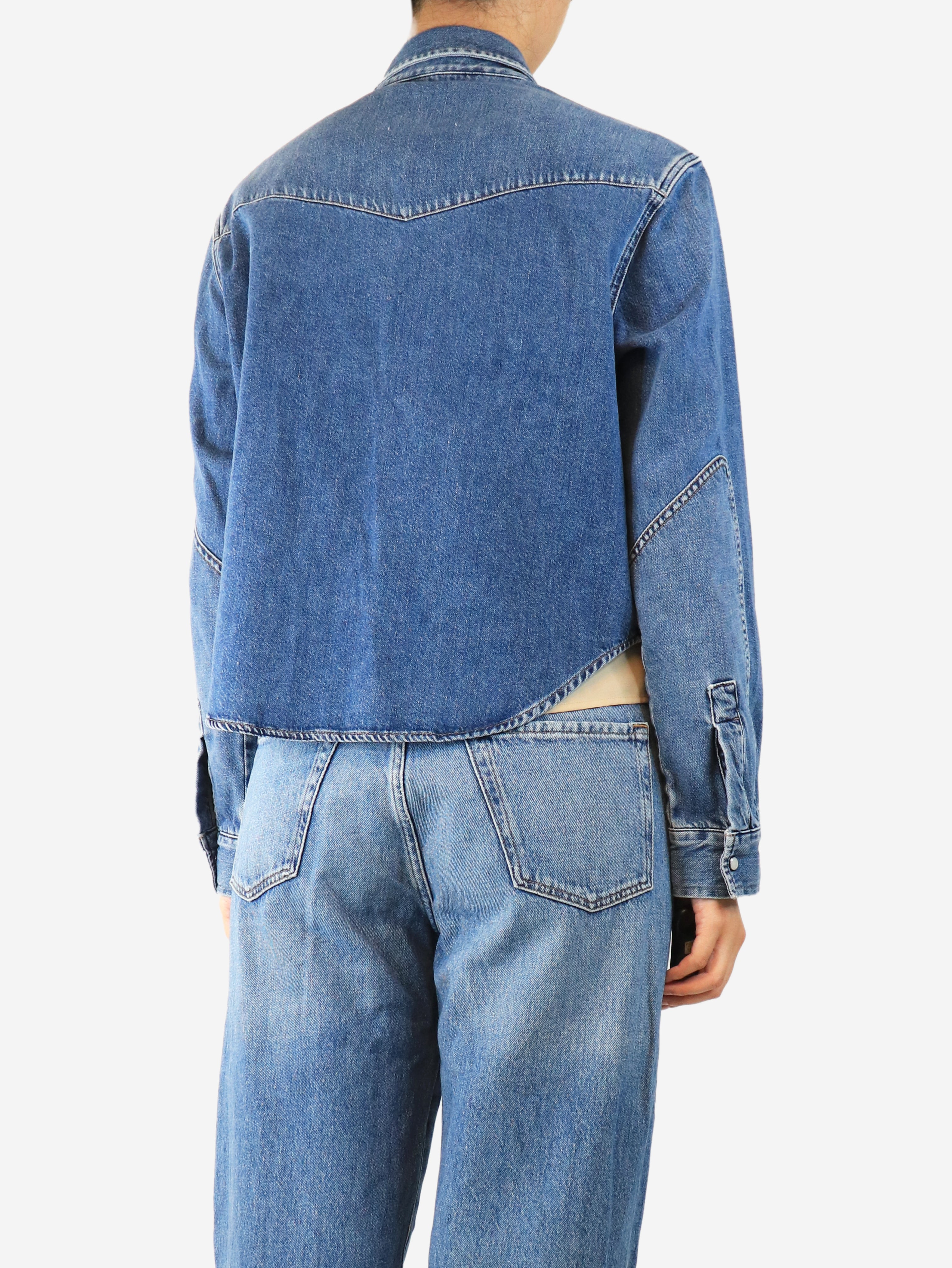 Blue cropped denim jacket - size S