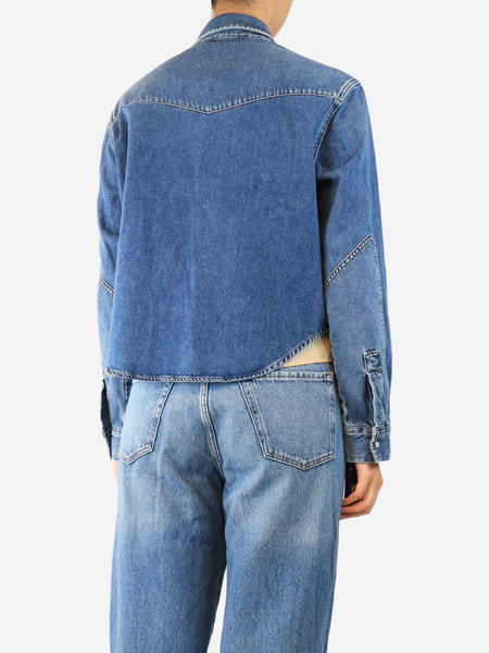 Blue cropped denim jacket - size S alternate image