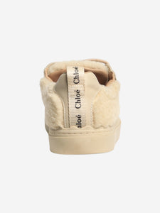 Chloe Light beige shearling Lauren sneakers - size EU 38