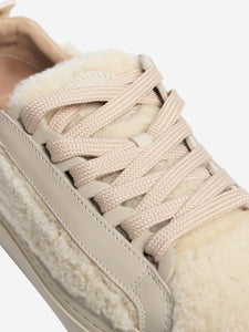 Chloe Light beige shearling Lauren sneakers - size EU 38