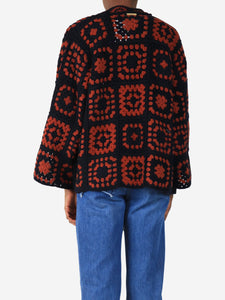 By Marie Navy blue crochet knit cardigan - One size