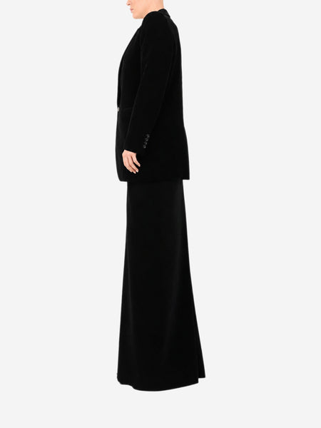 Black velour maxi skirt - size UK 14 alternate image