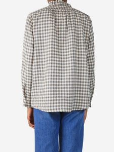 Hartford Neutral gingham blouse - size UK 8