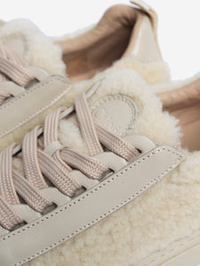 Chloe Light beige shearling Lauren sneakers - size EU 38