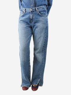 Blue wide-leg jeans - size UK 10