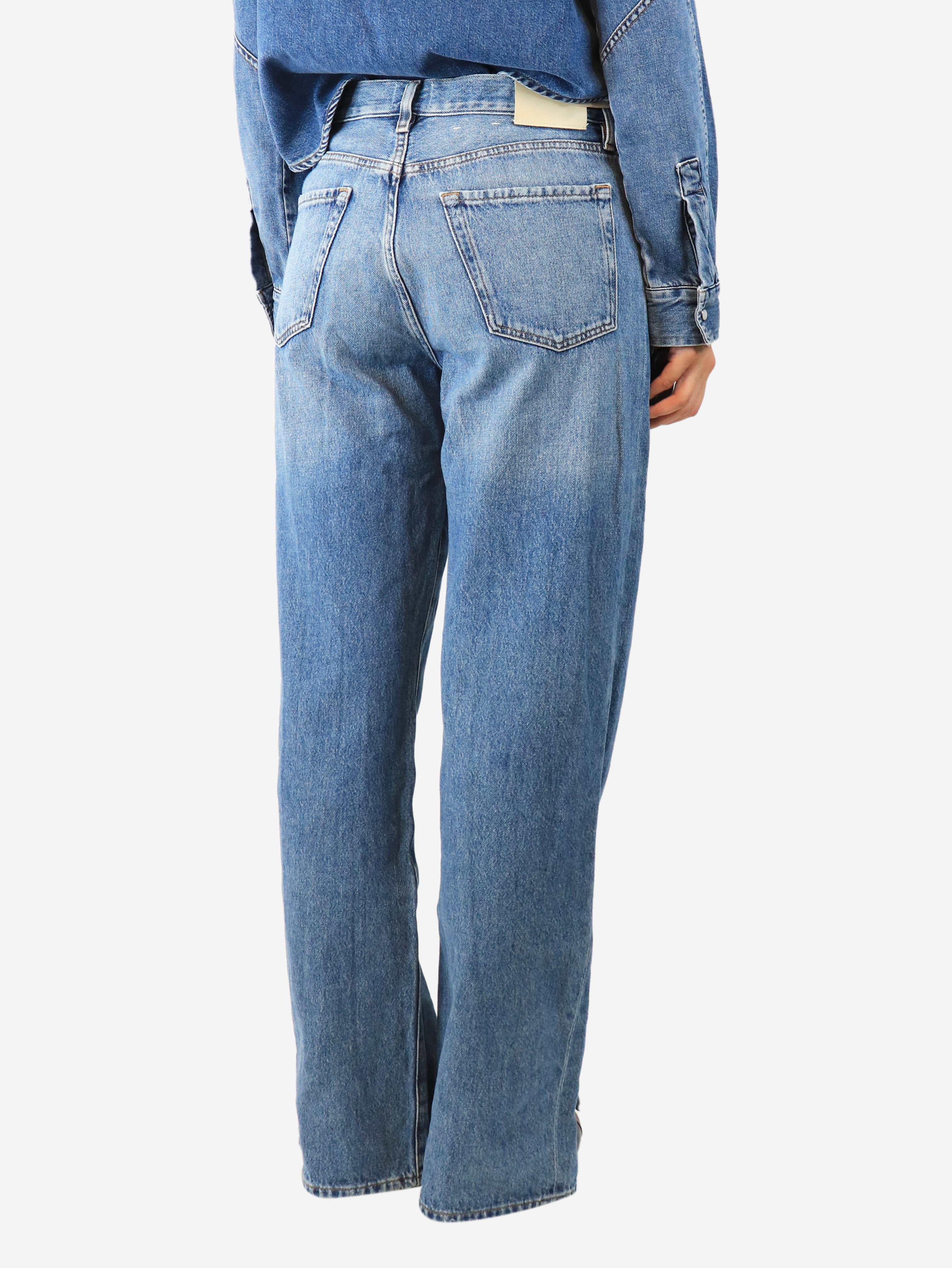Blue wide-leg jeans - size UK 10