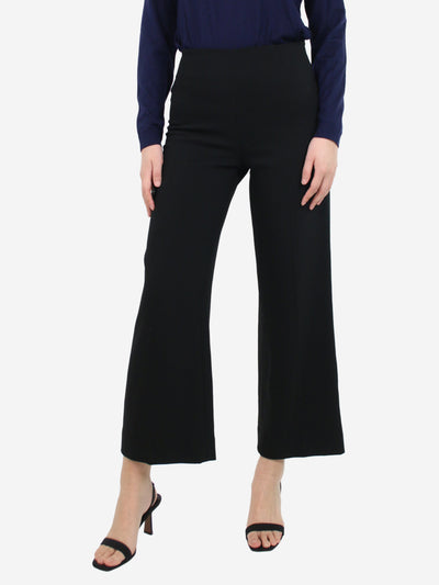 Black wide-leg viscose-blend crepe trousers - size UK 6 Trousers Toteme 