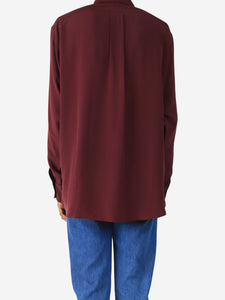 Indress Burgundy silk blouse - size UK 6
