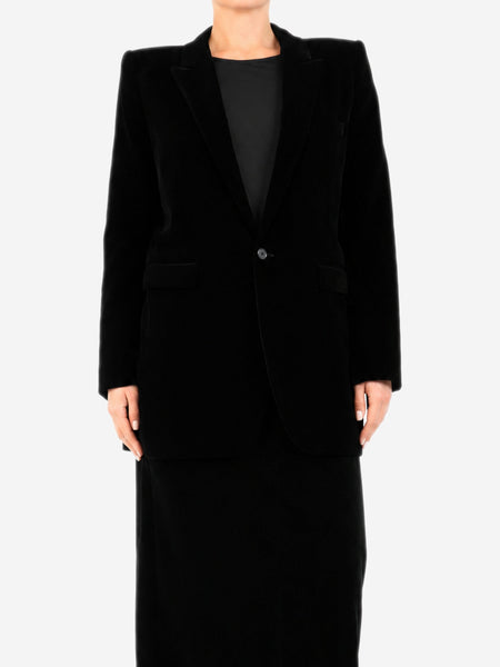 Black velvet jacket - size UK 14 product image