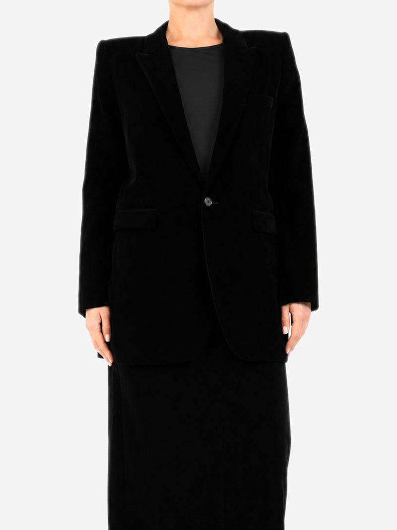 Black velvet jacket - size UK 14 Coats & Jackets Saint Laurent 