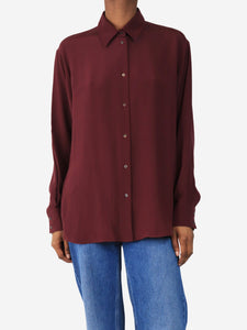 Indress Burgundy silk blouse - size UK 6