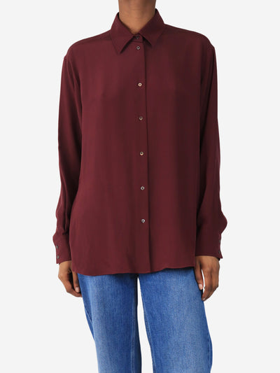 Burgundy silk blouse - size UK 6 Tops Indress 