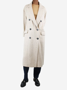 Isabel Marant Etoile Neutral Ojima double-breasted coat - size UK 6