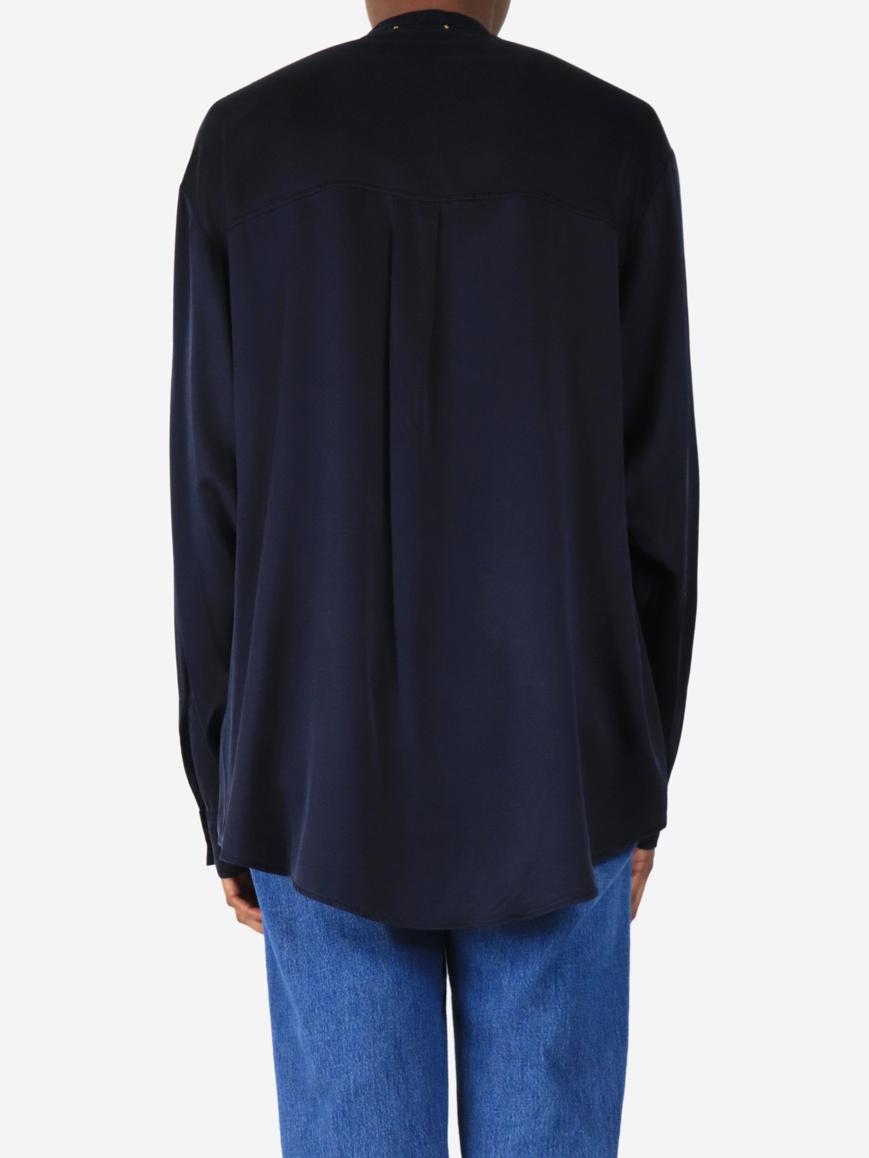 Navy blue silk blouse - size UK 8 Tops Forte Forte 
