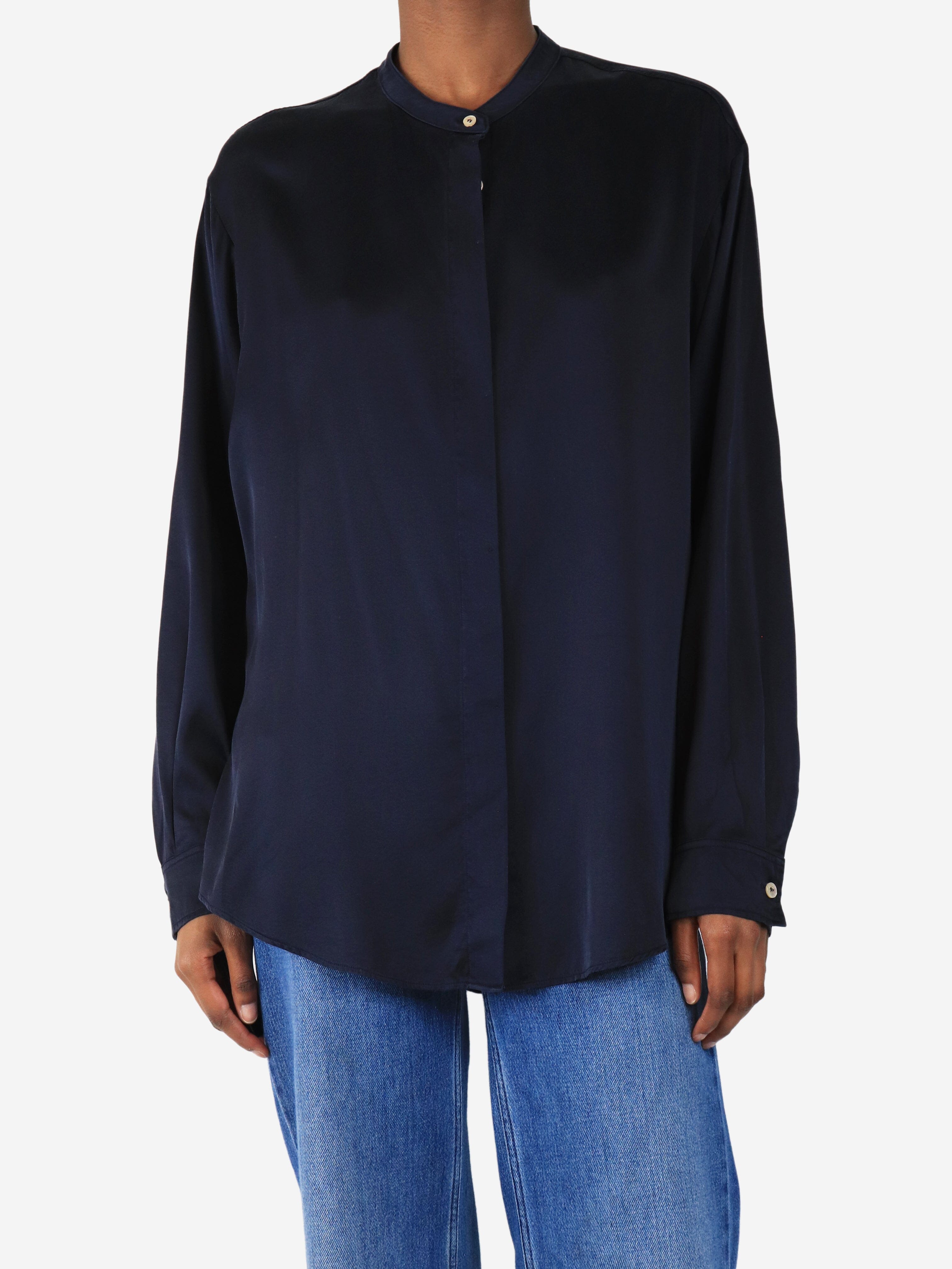 Navy blue silk blouse - size UK 8 Tops Forte Forte 