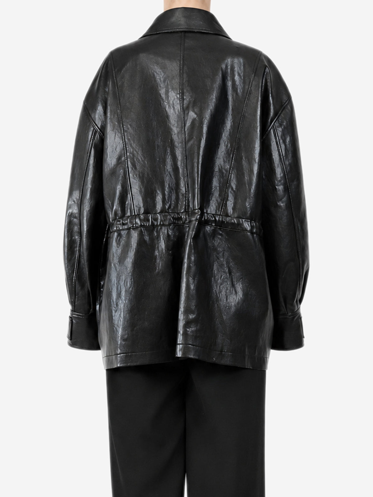 Black faux-leather jacket - size L Coats & Jackets The Frankie Shop 